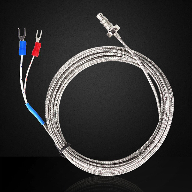 K-type E-type Thermocouple Temperature Sensor Probe 0.2M-5M Cable M6 M8 Threaded