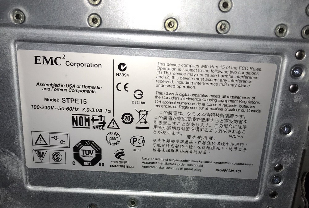 EMC STPE15 Storage Array chassis only 100-562-503 gxxwh
