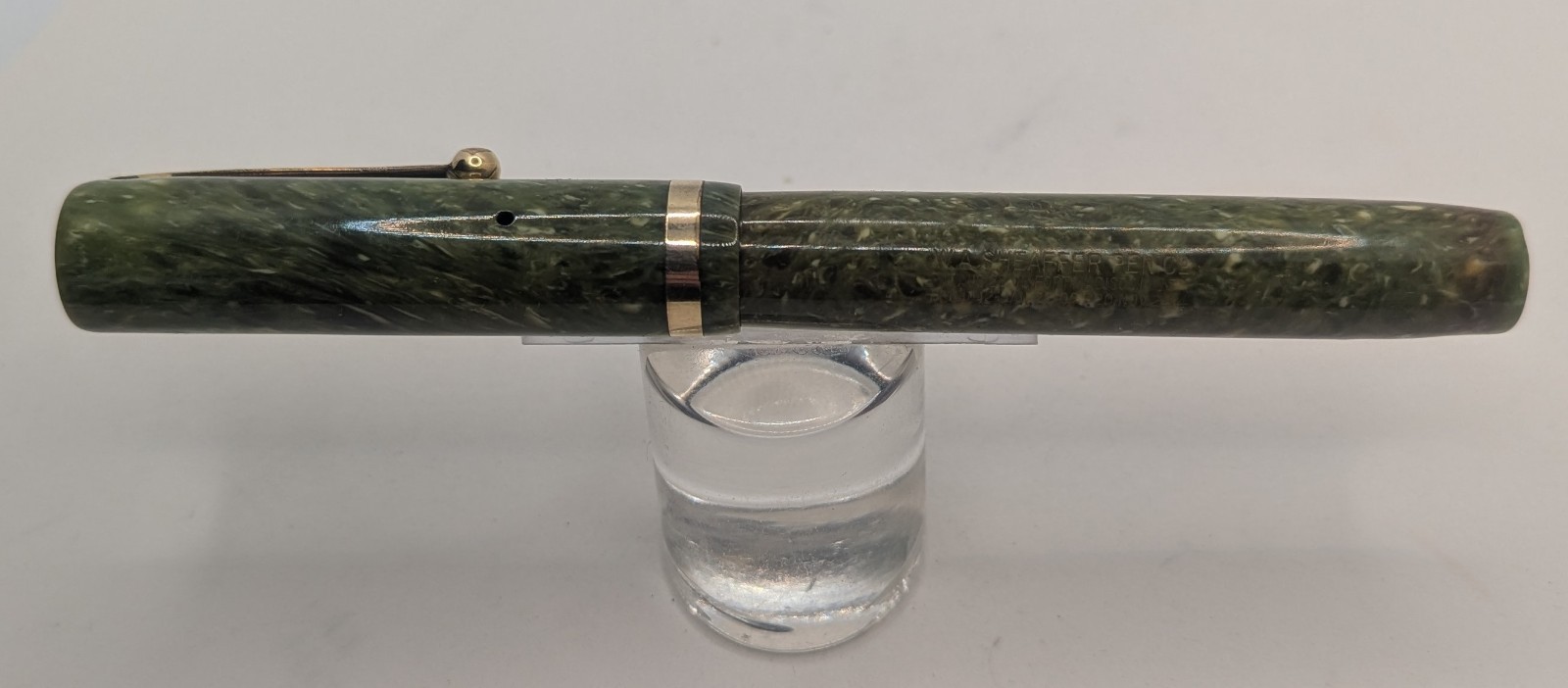 1920's Sheaffer Jade Green Senior Flattop Fountain Pen Large 14K Lifetime Nib