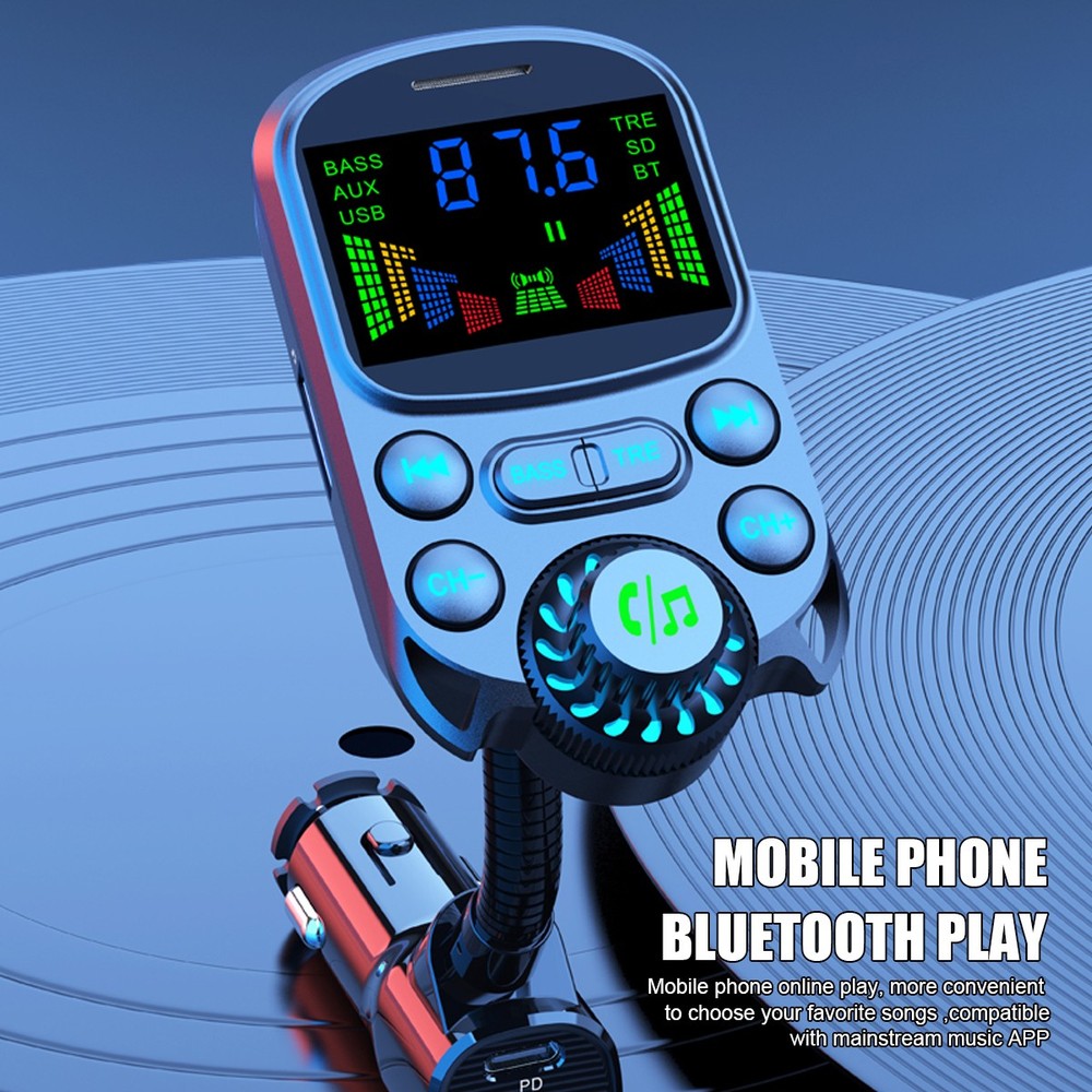 Car Bluetooth FM Transmitter Radio MP3 Wireless Adapter 30W PD USB Fast Charger