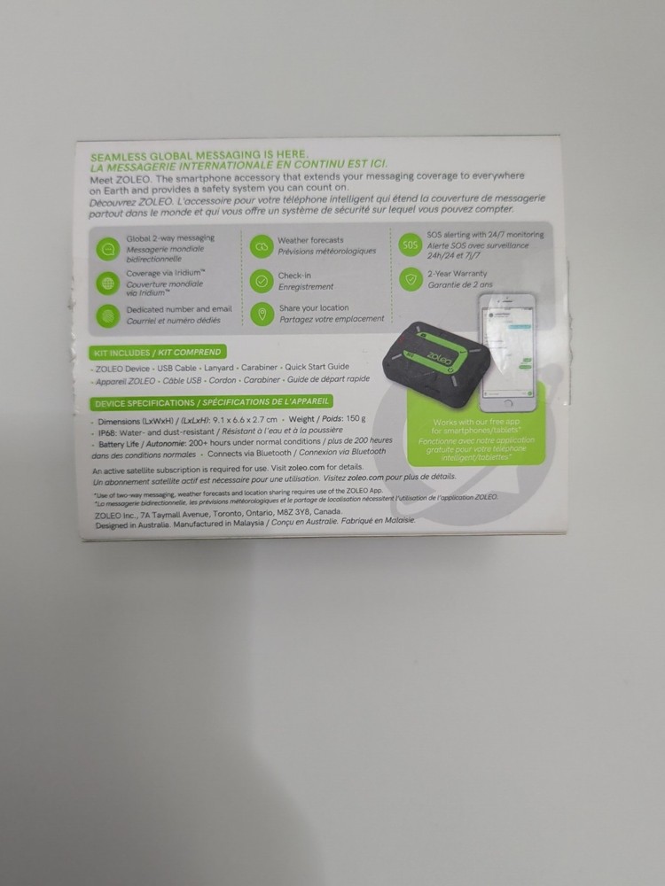 ZOLEO Satellite Communicator SOS GPS Tracker – New Open Box – Never Activated