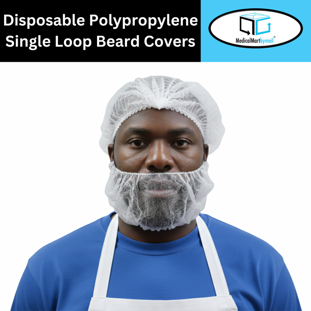 Disposable Beard Cover White Beard Cover, Single Loop, Polypropylene, 500 Pieces