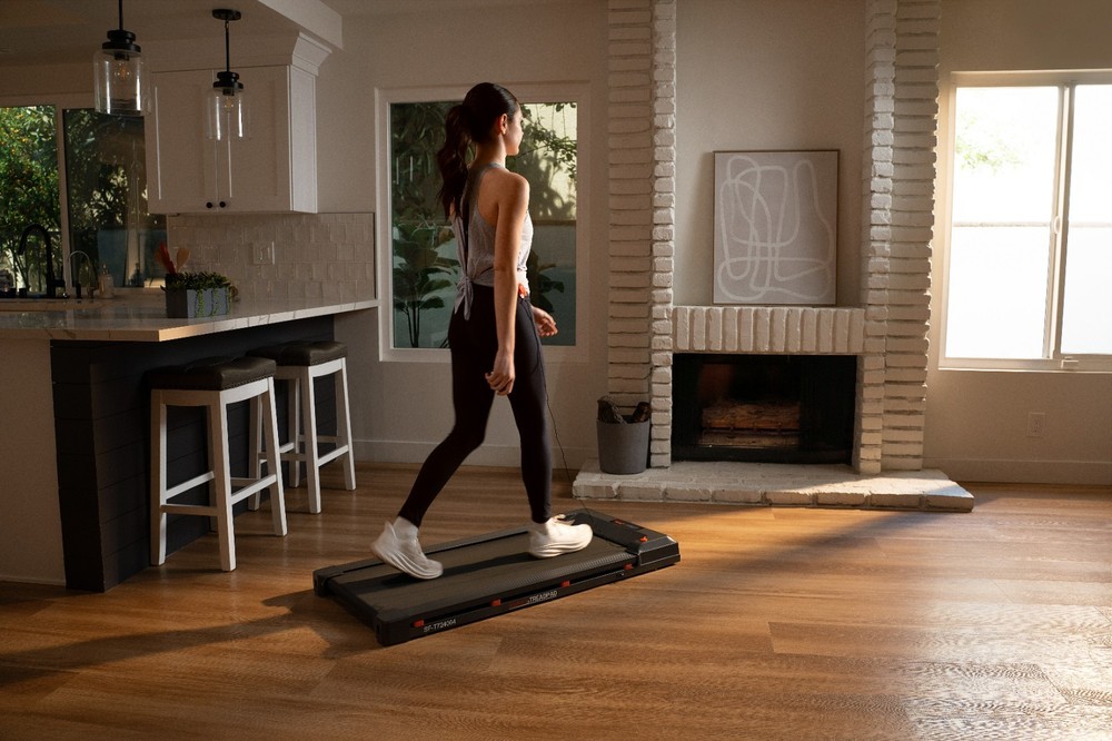 Smart WIFI Compact Cushioned Deck Walking Pad with Remote Bluetooth LED Display