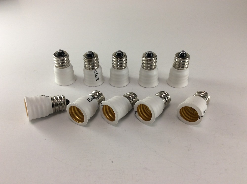 10X E12 to E14 Base LED Light Lamp Screw Socket Holder Adapter Bulbs Converters