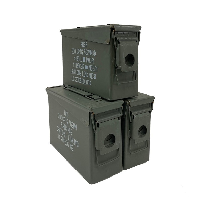 3 Cans! Three 30 Cal Grade 1 Empty Ammunition Case. M19A1 Ammo Cans