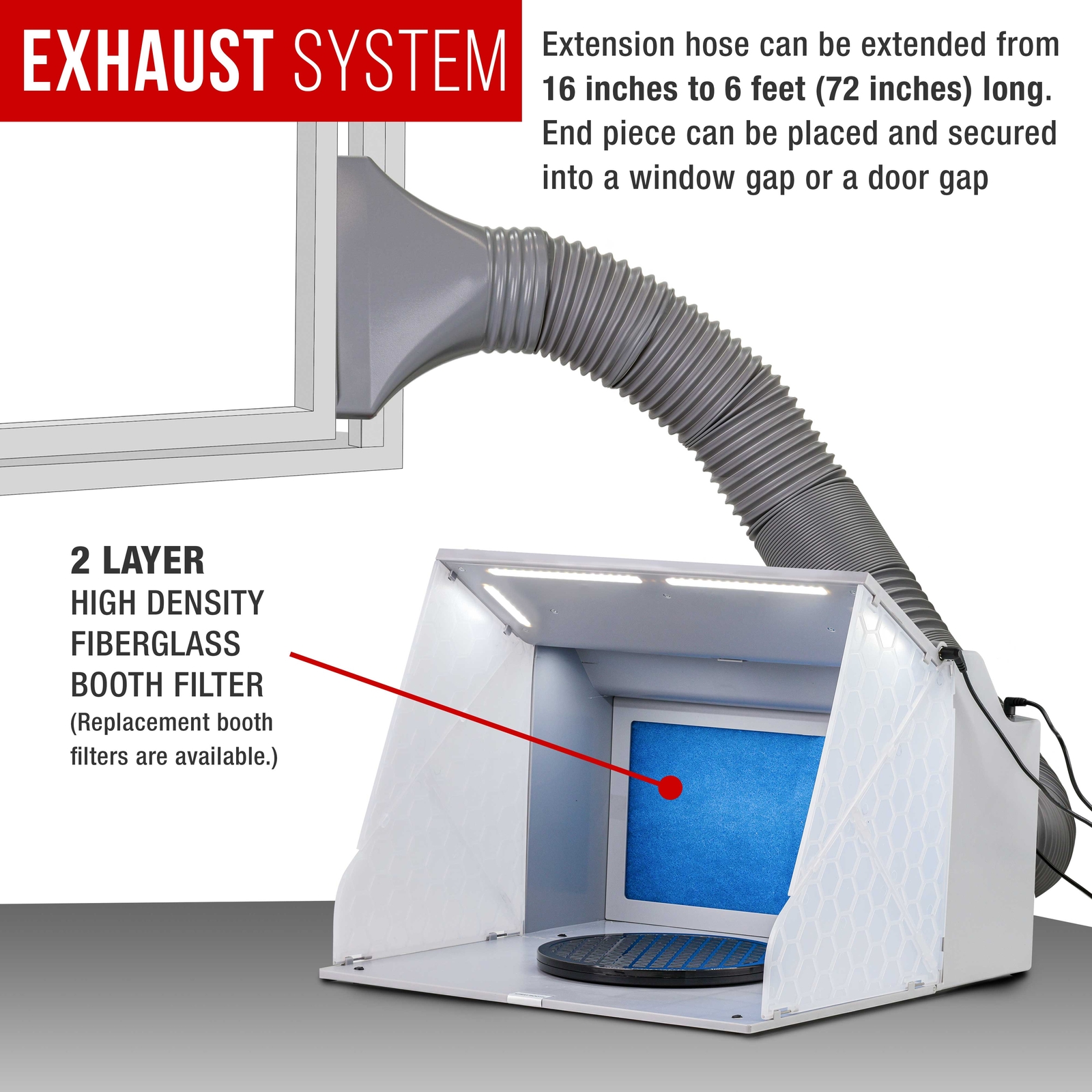 Master Airbrush Portable Hobby Paint Spray Booth Kit, Dual Exhaust Fans, Lights