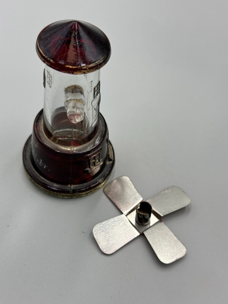 Antique WINDMILL Five Windows LONG PINE Nebraska GLASS CANDY CONTAINER E&A 844