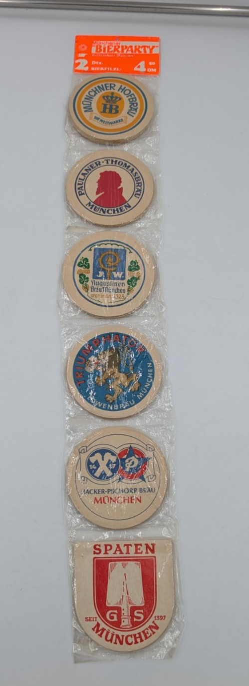 Vintage German Beer Coasters Set Lot NEW SEALED