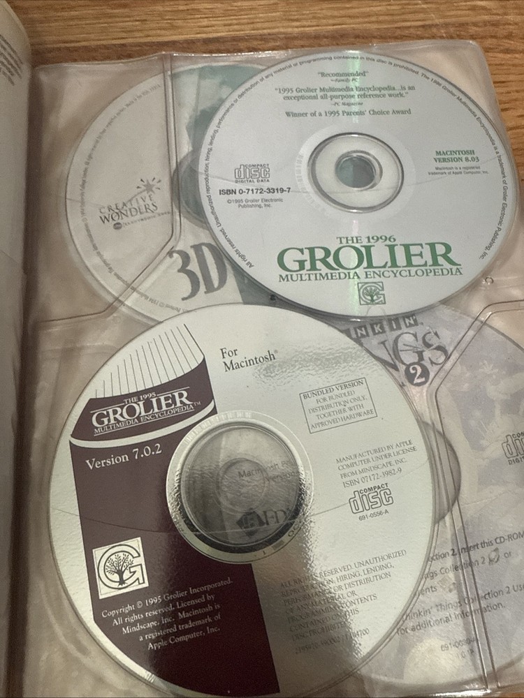 Vintage Apple Macintosh Compact Discs CD-ROM Software Bundle Encyclopedia iMac