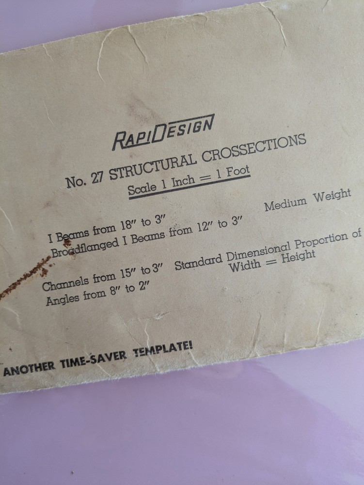 Vintage RapiDesign No. 27 structural cross-sections. scale 1 in = 1 ft