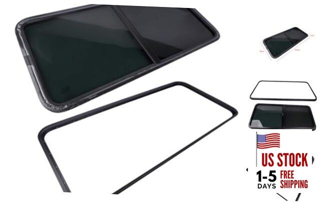 48" Width X 22" Height Horizontal Slider RV Window W/Screen & Interior