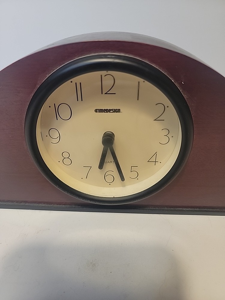 Timedesign Mantel Clock German Movement Cherry Wood Teated And Working