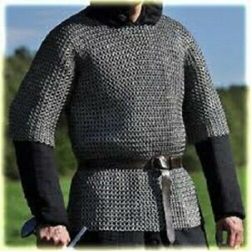 Flat Riveted With flat Washer Chainmail shirt 9 mm Medium Size Half sleeve Huber