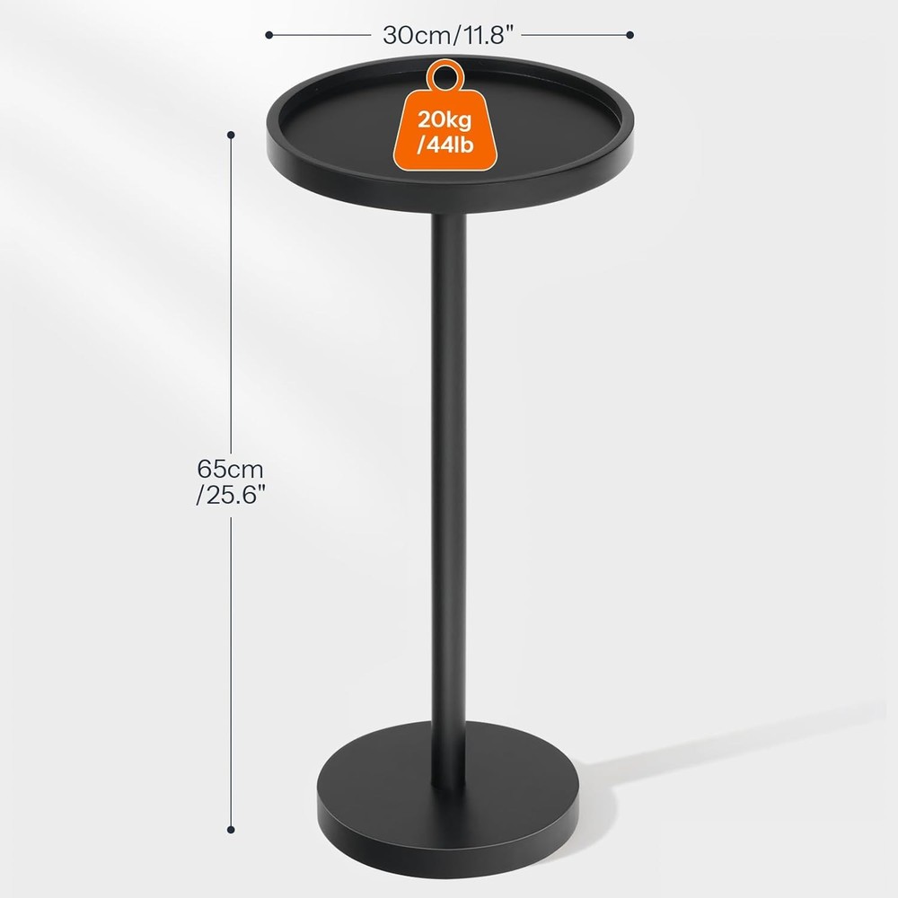 Round Side Table Coffee Martini Table with Pedestal Accent for Small Spaces
