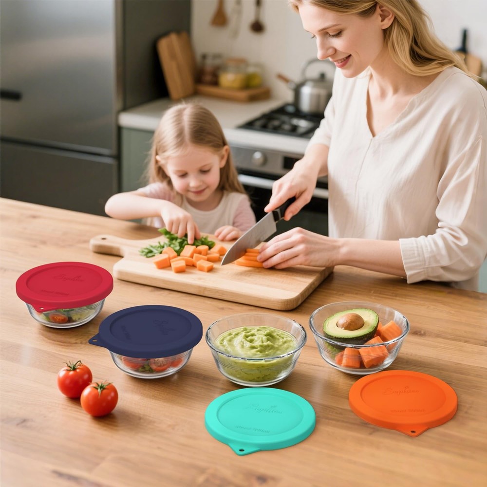 Sophico Silicone Replacement Lids for Pyrex and Anchor Hocking 10oz, MIX-10oz