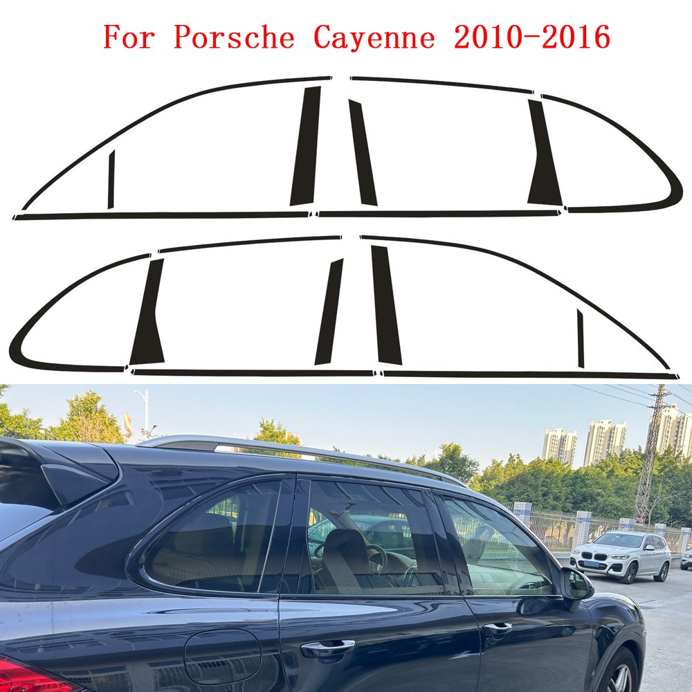 Chrome Delete Blackout Overlay For Porsche Cayenne 2010-2016 Window Trim