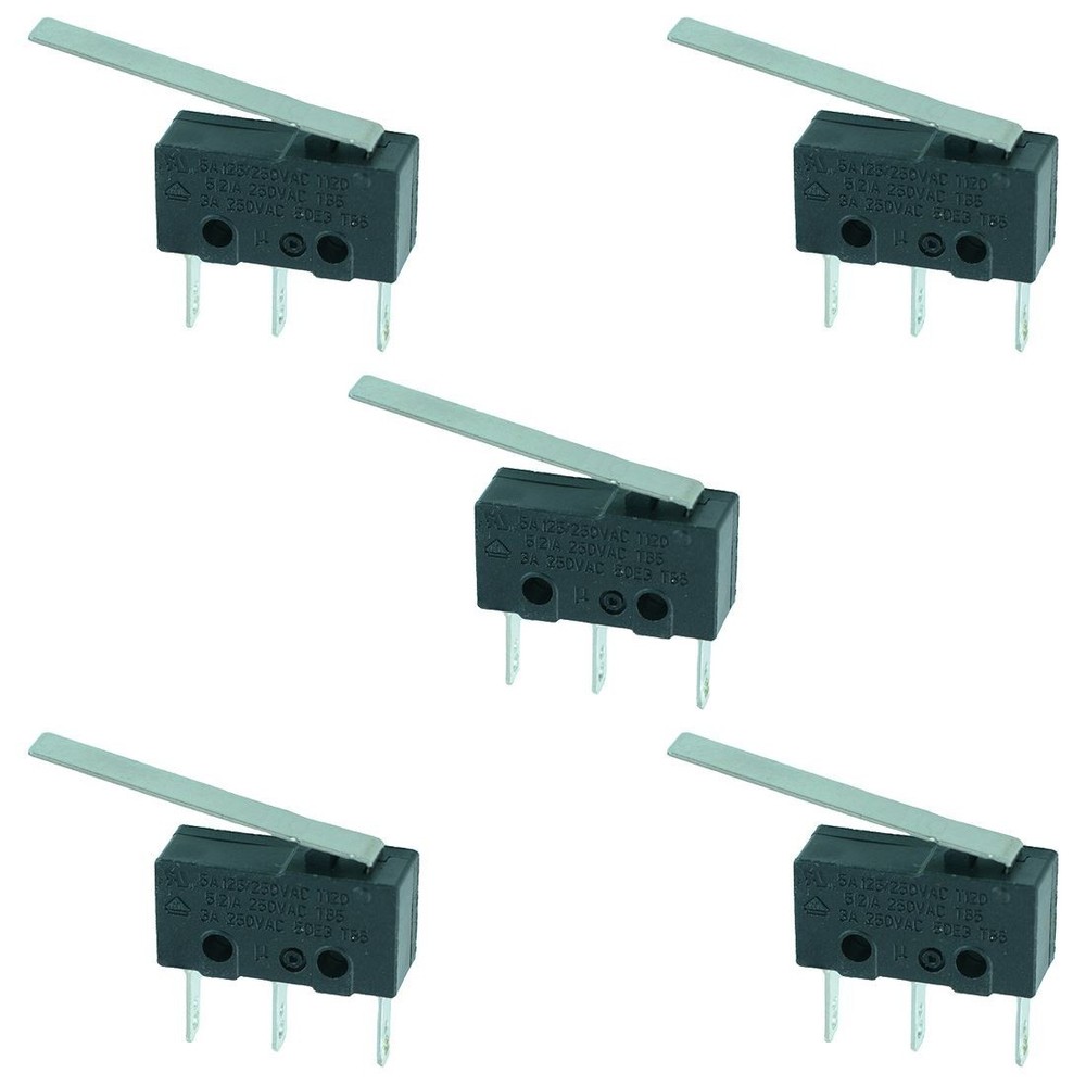 5 x 29mm Lever V4 Miniature Microswitch SPDT 5A Micro Switch