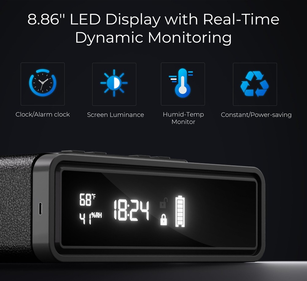 ORARAER Biometric Safe with Wireless Charging Phone, 3 Access Methods to Unlock