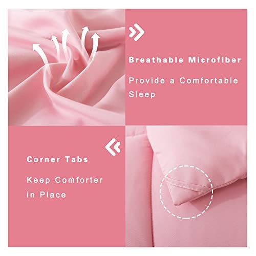 Size Comforter Sets -All Season Bedding Comforters Sets with 2 Full Pink