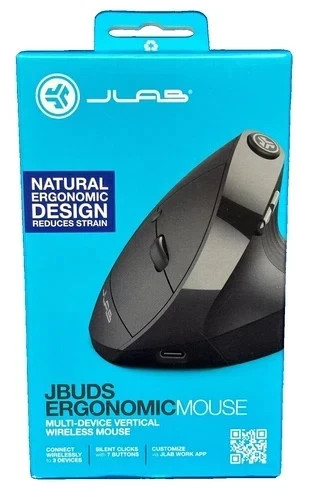JLAB ERGONOMIC MOUSE MJBERGORBLK82, Multi-Device Vertical Wireless Mouse-