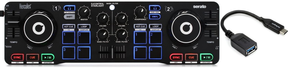 Hercules DJ AMS-DJCONTROL-STAR + StarTech.com USB31CAADP Value Bundle