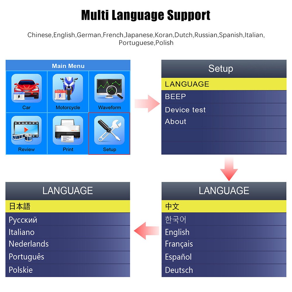 ANCEL BA301 Car Battery Tester Charging Test Load Test Analyzer Support Printer