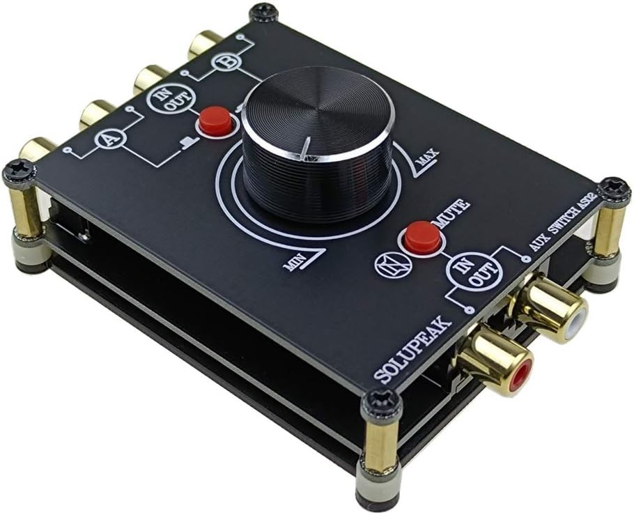 Elegant 2-Way RCA Switch Selector - Audio Splitter with Mute Function