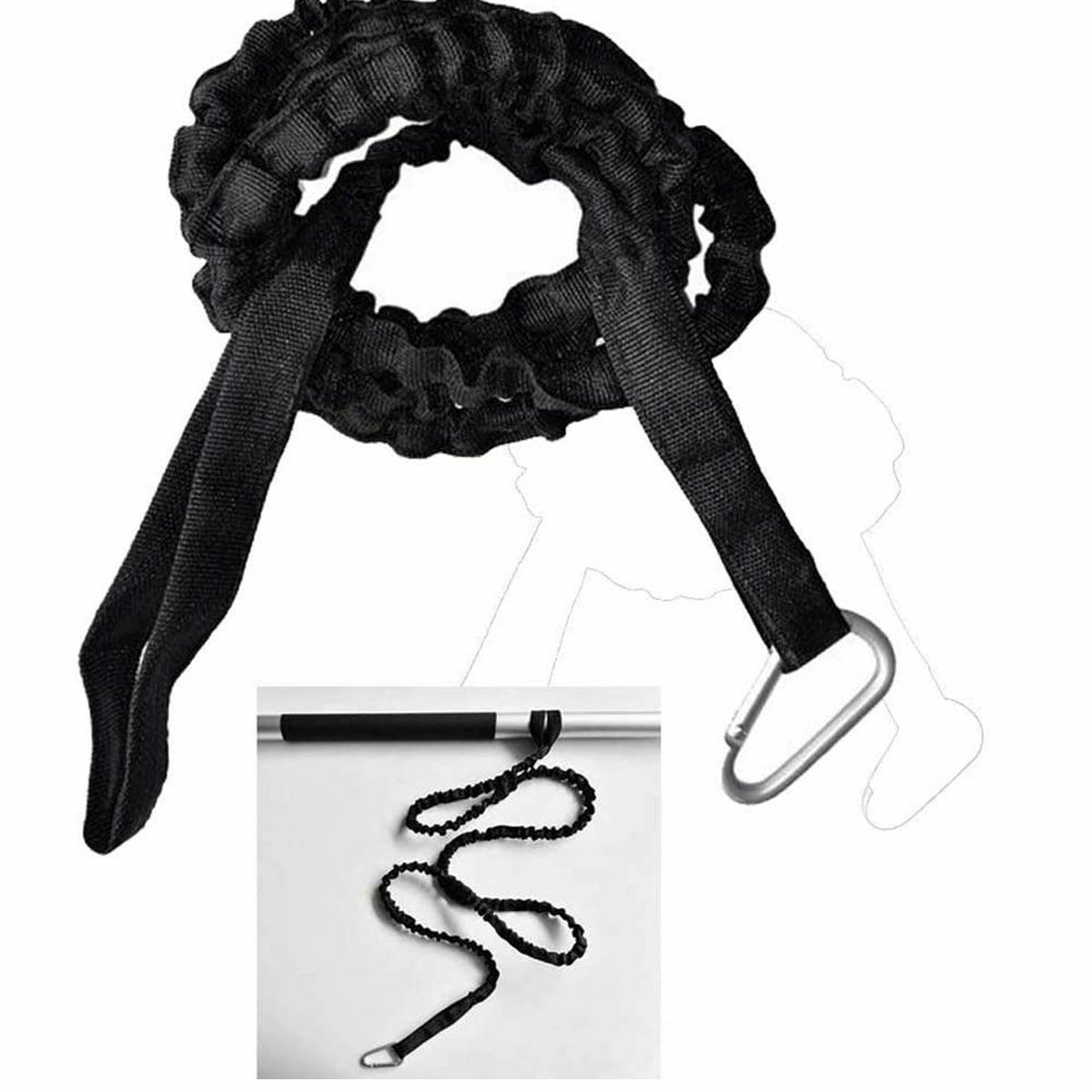 2x Kayak Canoe Elastic Paddle Leash Safety Fishing Rod Lanyard Accessories Rope