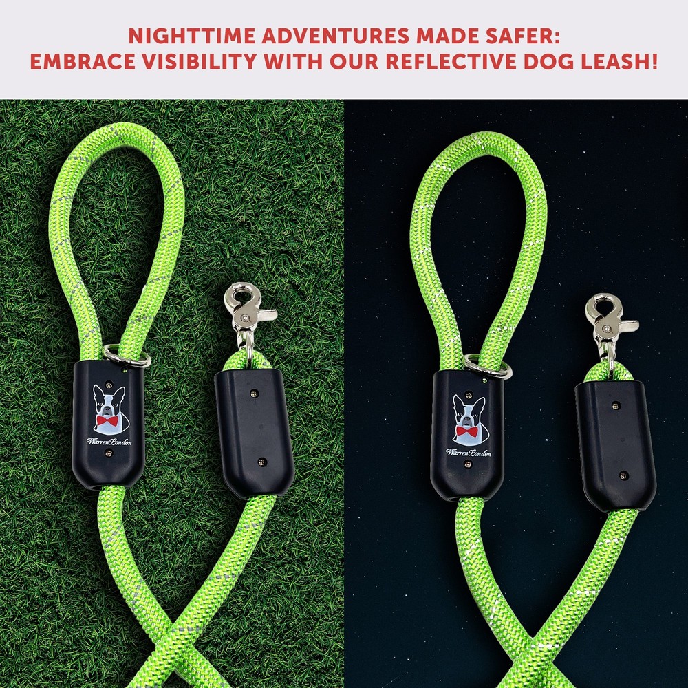 Rope Leash - Green Reflective