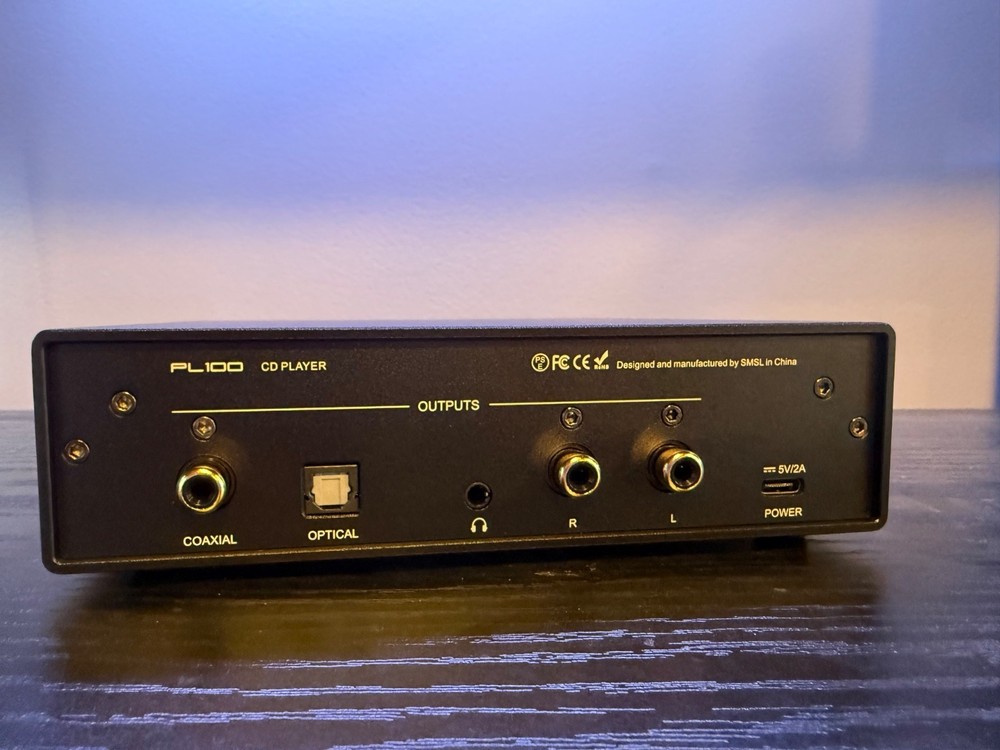 SMSL PL100 Digital CD Player for MQA Decoding Headphone Amp w/ Remote Control