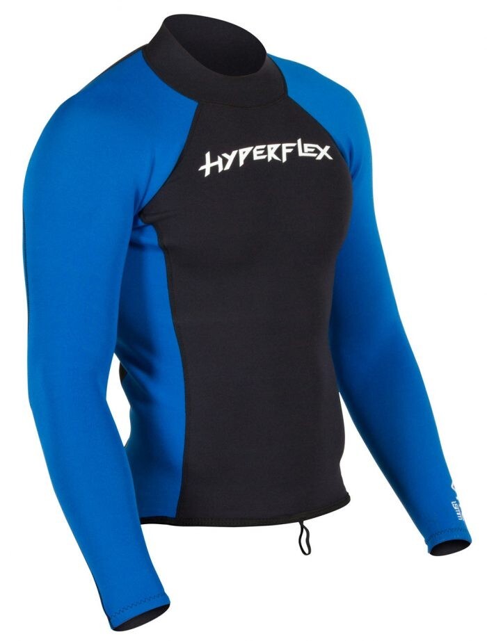 HYPERFLEX Men's 1.5mm VYRL Surf Jacket - Black/Blue - Medium - NWT