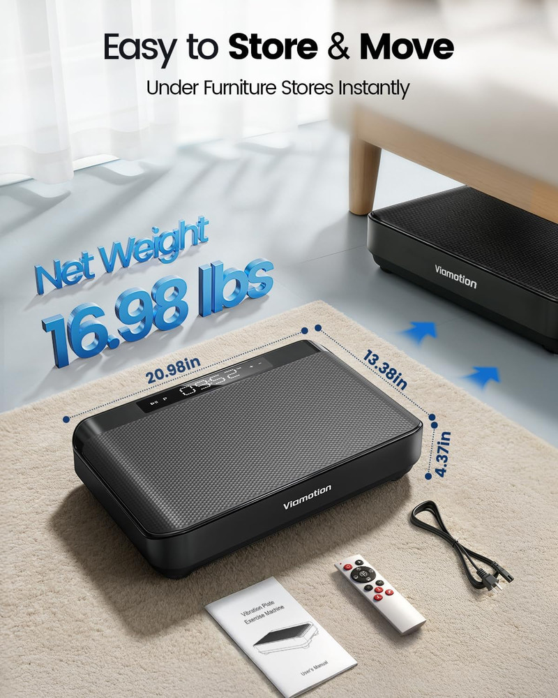 Vibration Plate Exercise Machine, Full Body Vibrating Platform for Lymphatic Dra