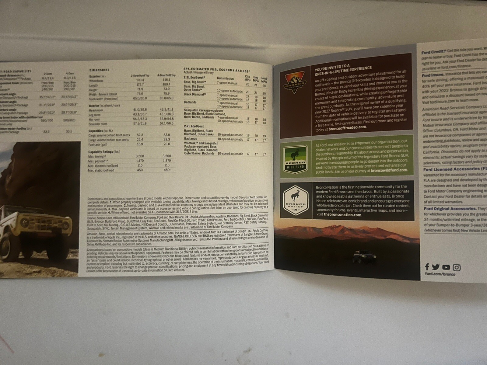 Ford Bronco Sales Materials Including Brochures