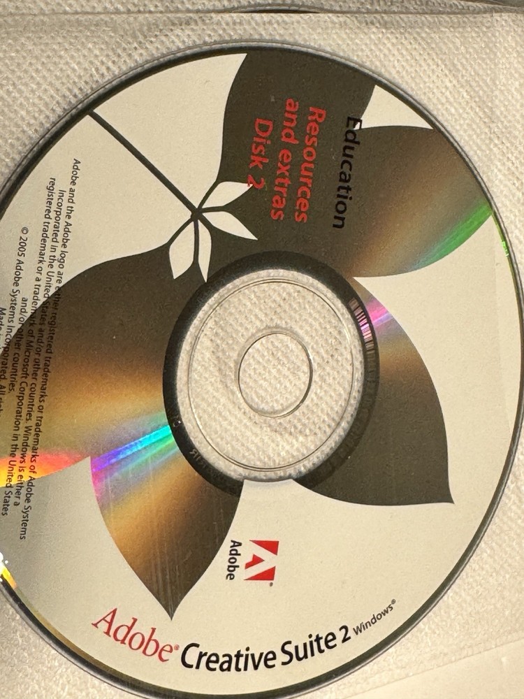 ADOBE CREATIVE SUITE 2 FOR WINDOWS 6 Disc Set-2005 -Disks in Excellent Condition