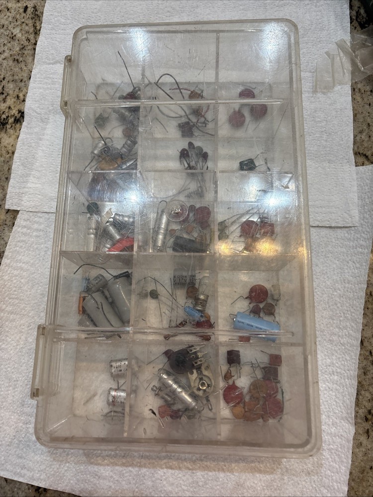 Vintage Capacitors Lot Ceramic Electrolytic Assorted Untested