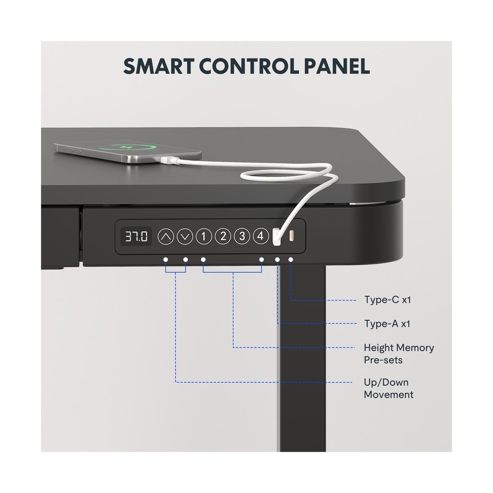 FLEXISPOT Comhar Electric Standing Desk with Drawer Desktop & Adjustable Fram...