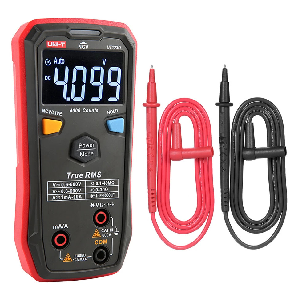 UT123D True RMS NCV DC AC Ohm Cap Live Wire Test Smart Digital Multimeter Tool