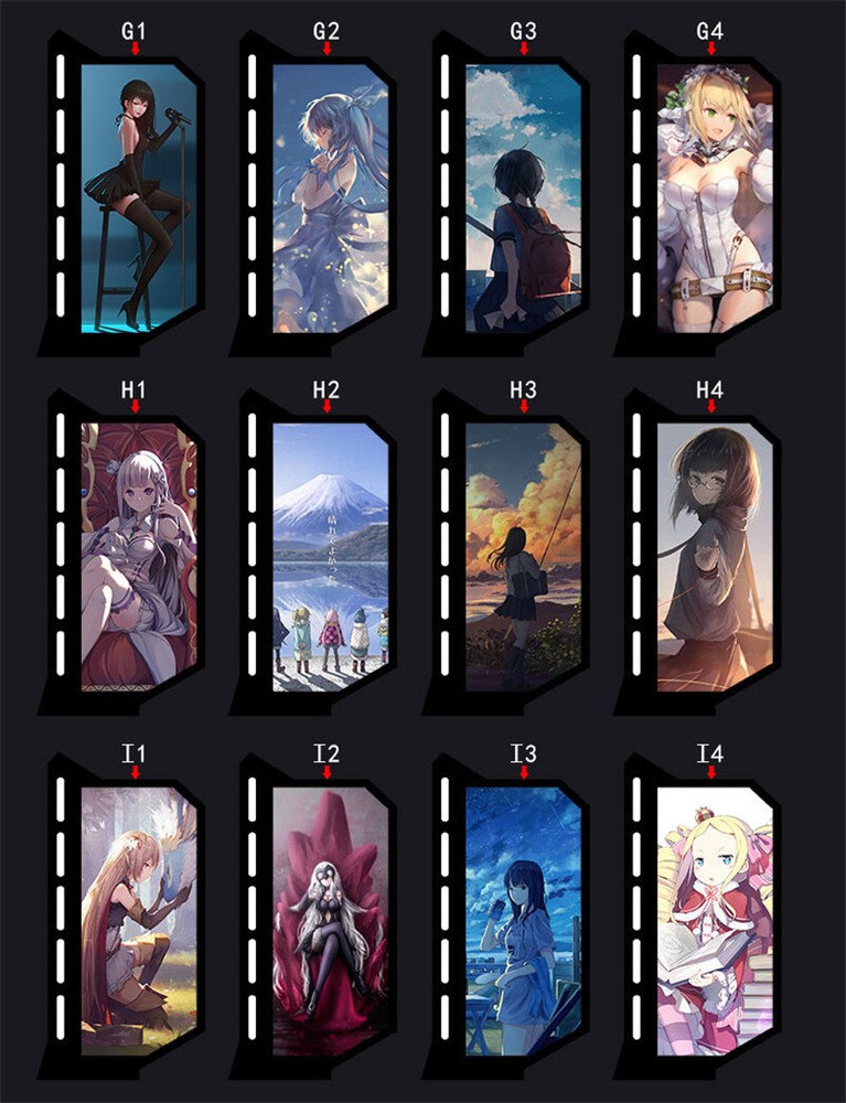 GPU Card Stand Anime Light Board For Computer Graphics Card Bracket Custom Made