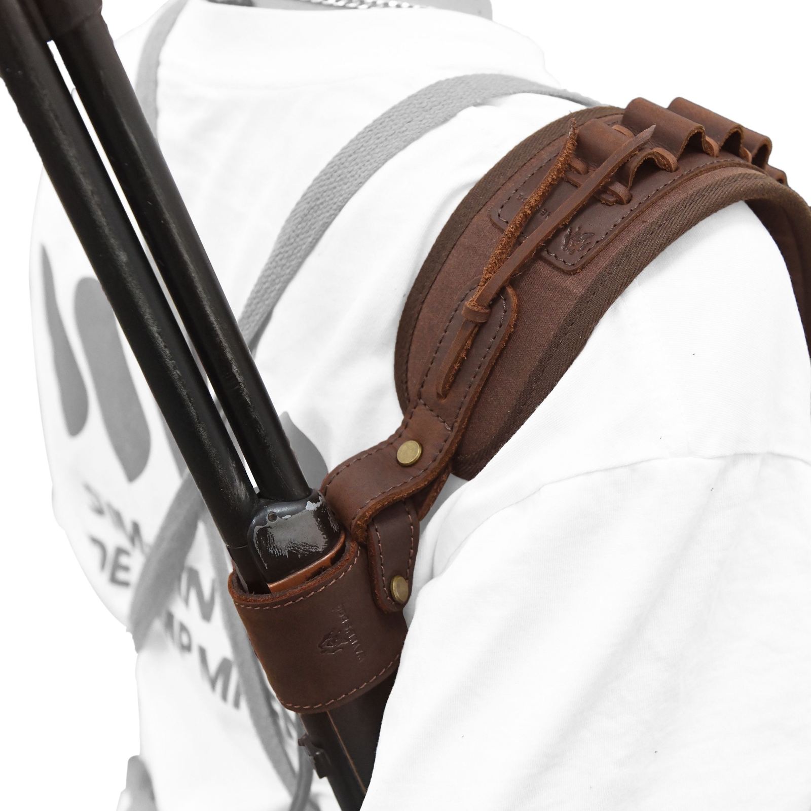 No Drilling Leather Rifle Buttstock, Sling Straps with Sling Loop for .308.22LR