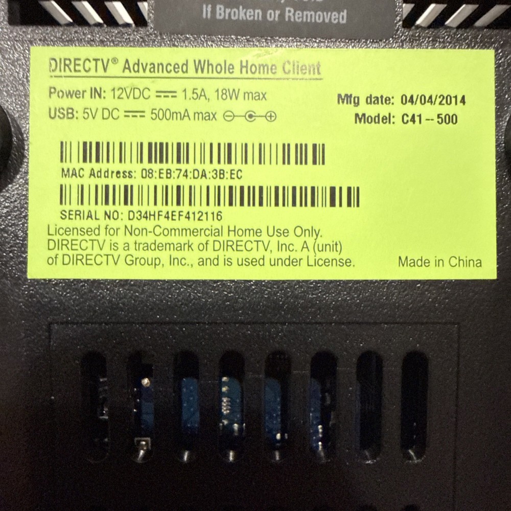 Direct TV HD Mini Receiver Model C41-700