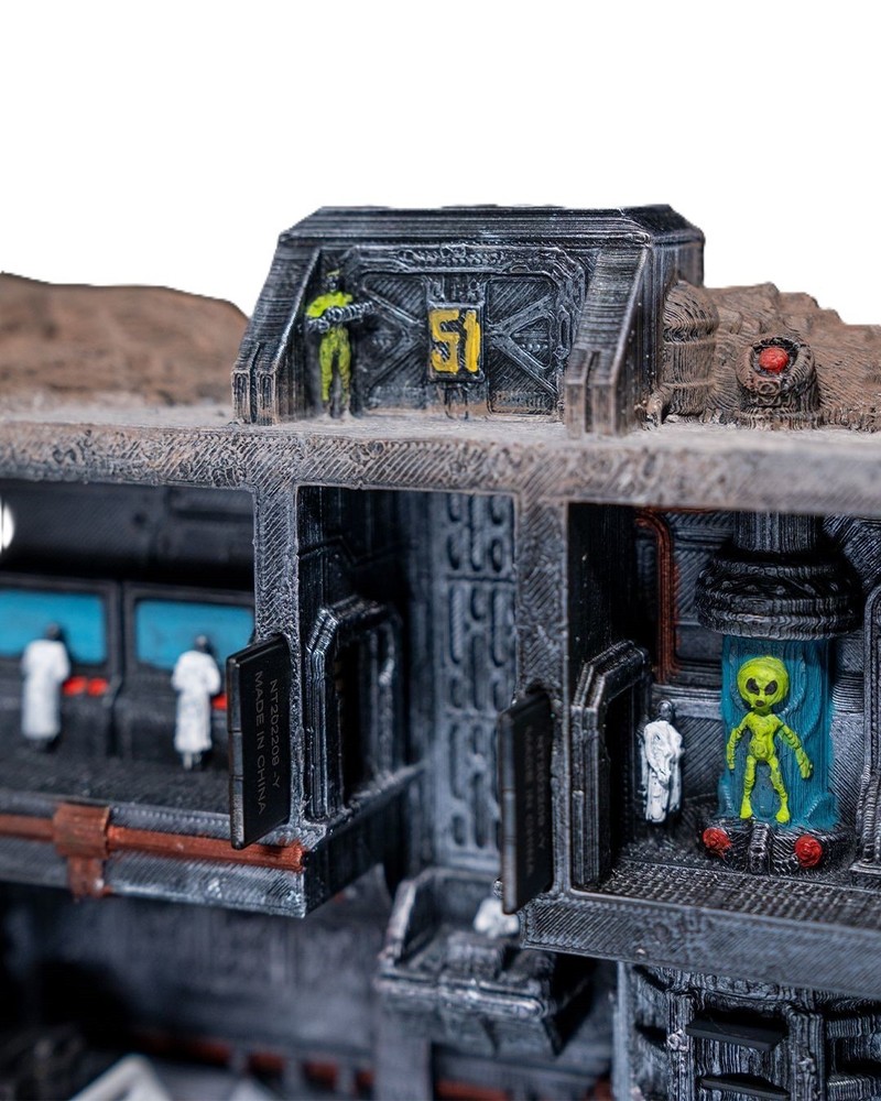 Area 51 UFO Base 3D Printed Sci-Fi Storage Display Diorama PLA Decor Model
