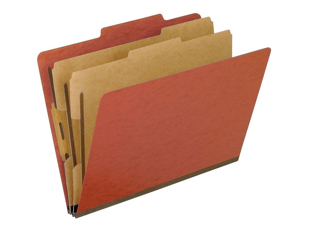 Moisture-Resistant Classification Folders, Letter Size, Red, 10 Count (Pack o...