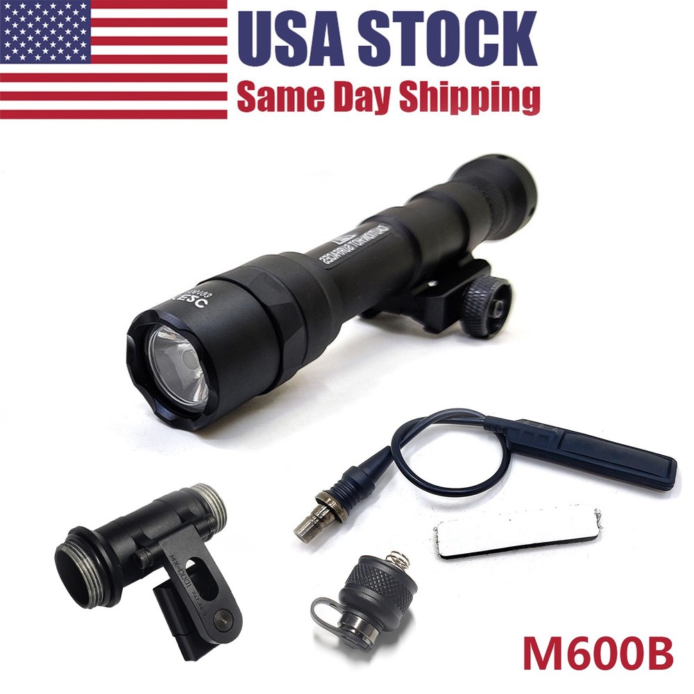 M600B Weaponlight Tactical Flashlight W/ Tailcap & Pad Switch + SS M-ax Mount US