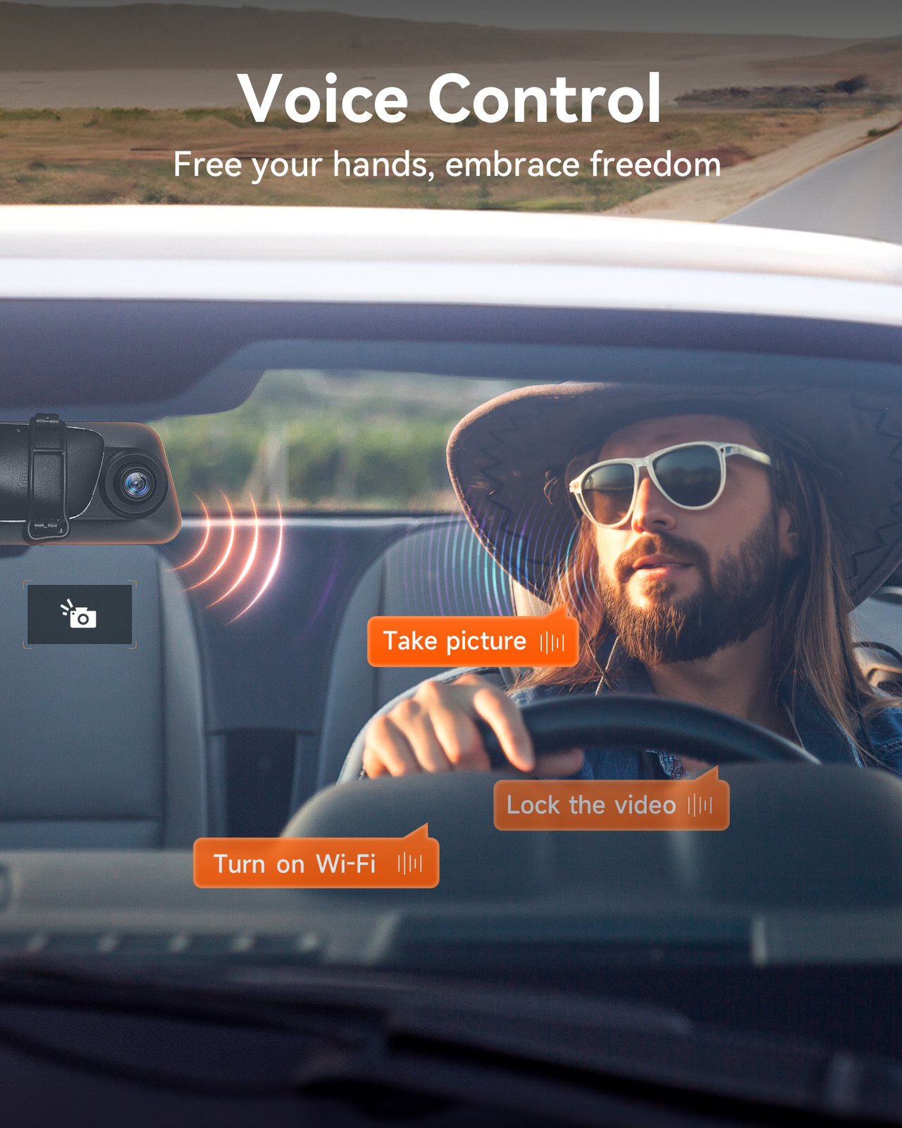 WOLFBOX 4K 12" Mirror Dash Cam Front and Rear Inside 5G WiFi Parking Monitoring