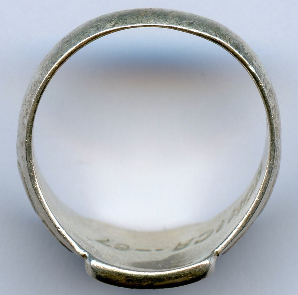 Finland Religious Hango Graduation Silver Ring Size Inside 18mm !!!