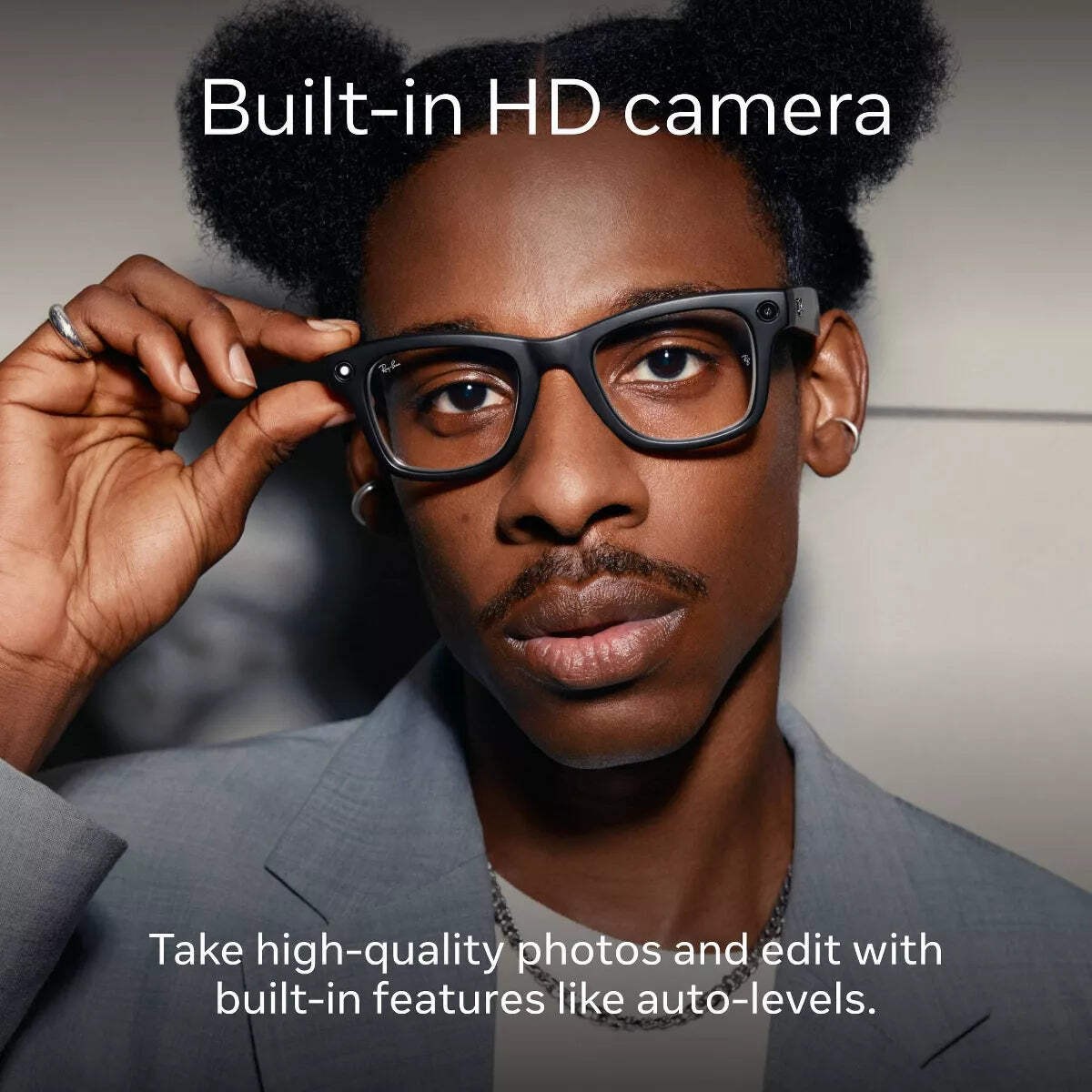 Ray-Ban Meta Wayfarer (Refurbished), Shiny Caramel Transparent / Brown, Standard