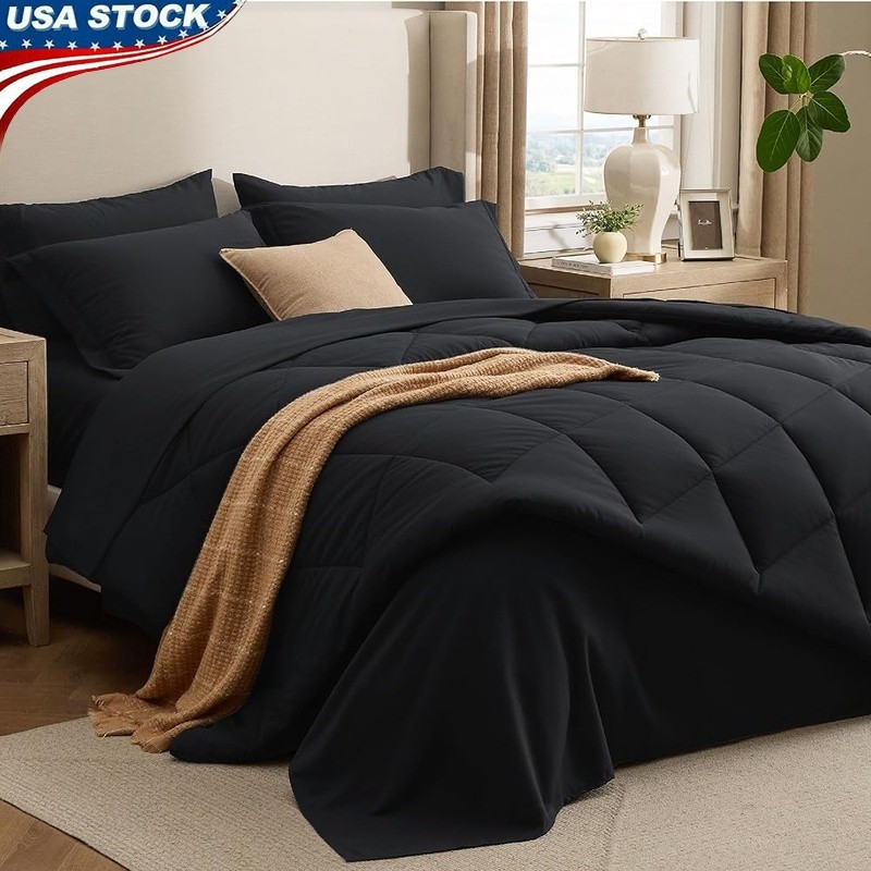Luxury Queen Comforter Set Microfiber Soft All-In-One Bedding Essentials Gift US