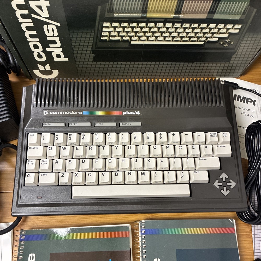 Commodore Plus/4 Vintage Home Computer with Box, Accessories, Manuals Untested