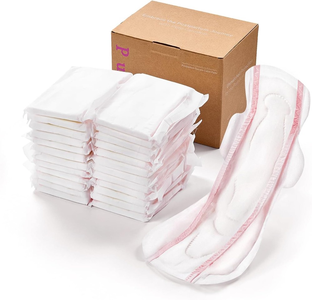 24 Count Premium Postpartum Pads with Wings, Large Maximum Absorbency Postpar...