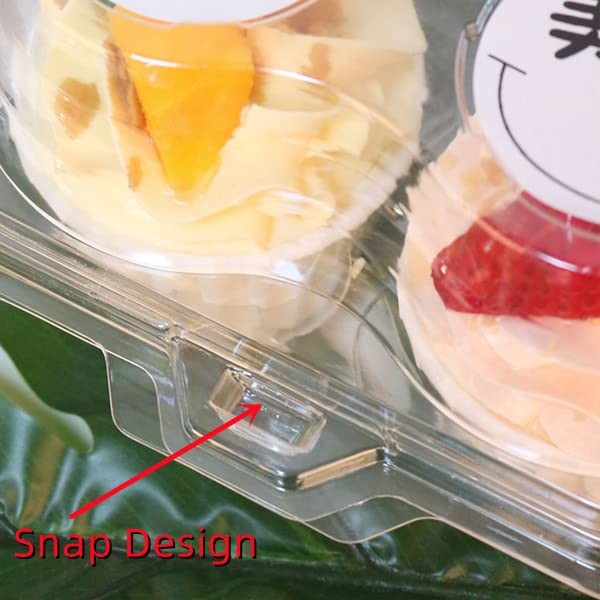 30 PCS Clear Cupcake Boxes 2 Compartment Plastic Stackable Muffin Carrier